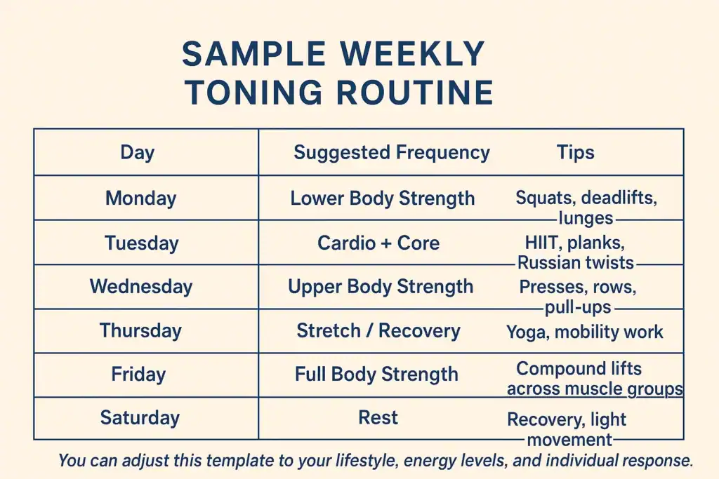 Achieving the Perfect Tone: How Often Should You Exercise for Results? 4 Weekly exercise West Drayton plan graphic